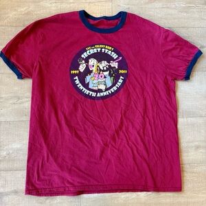 Jay and Silent Bob’s secret stash deep Red blue ringer T-Shirt estimated size XL